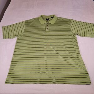 Pebble Beach Men's Golf Polo Short Sleeve Moisture wicking Green Stripe  2XL